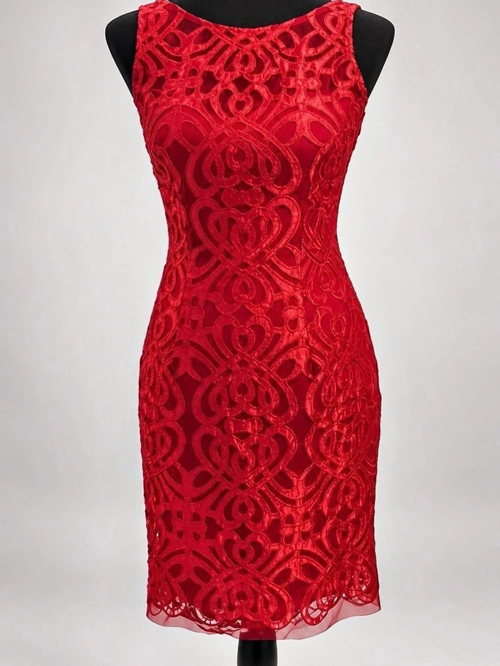 Aidan Mattox Lace Mini Dress in Red Size 4